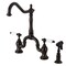 Kingston Brass Bridge Kitchen Faucet with Brass Sprayer, Oil Rubbed Bronze KS7755PLBS - alternate 1